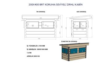 200x400 Zırhlı Kabin